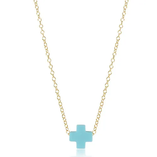 ENewton *eGirl*  14 Turquoise Signature Cross Necklace