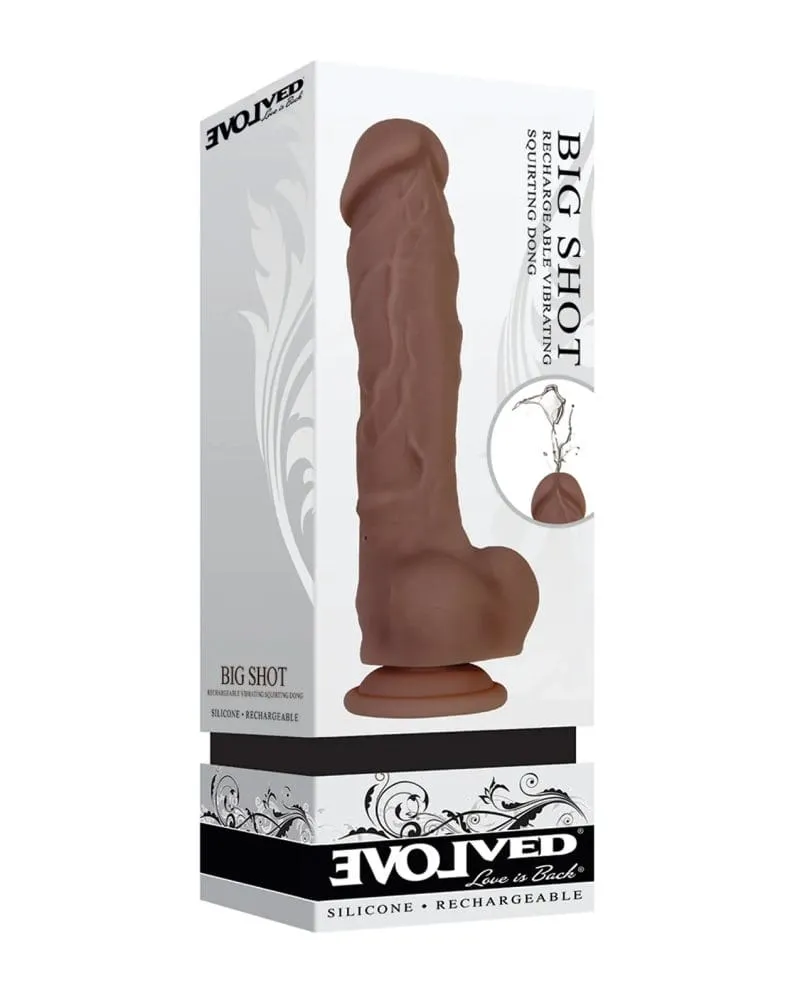 Evolved - Big Shot Rechargeable Realistic Vibrating Squirting Dildo 8 (Brown)