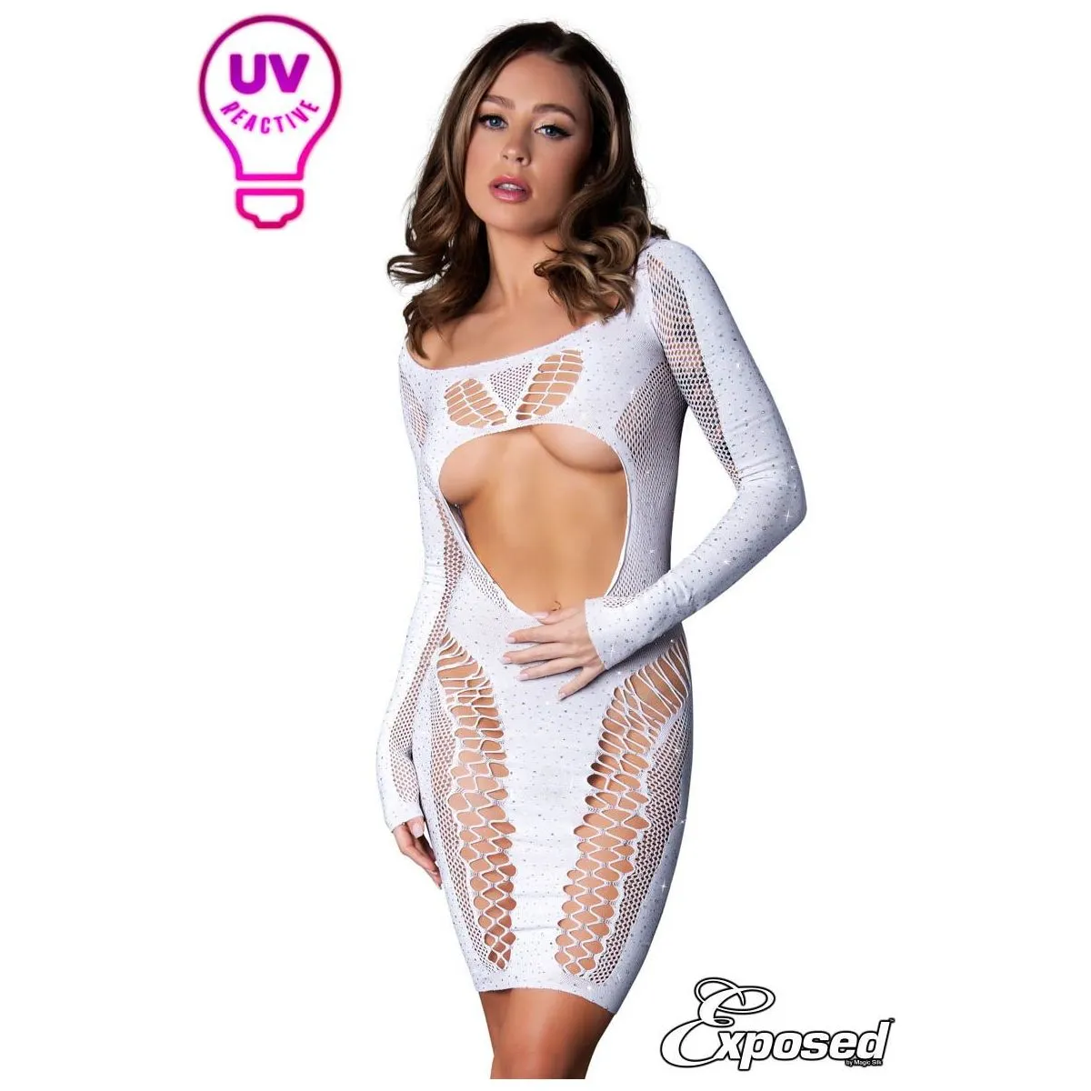Exposed Crystal & UV Dress by Magic Silk