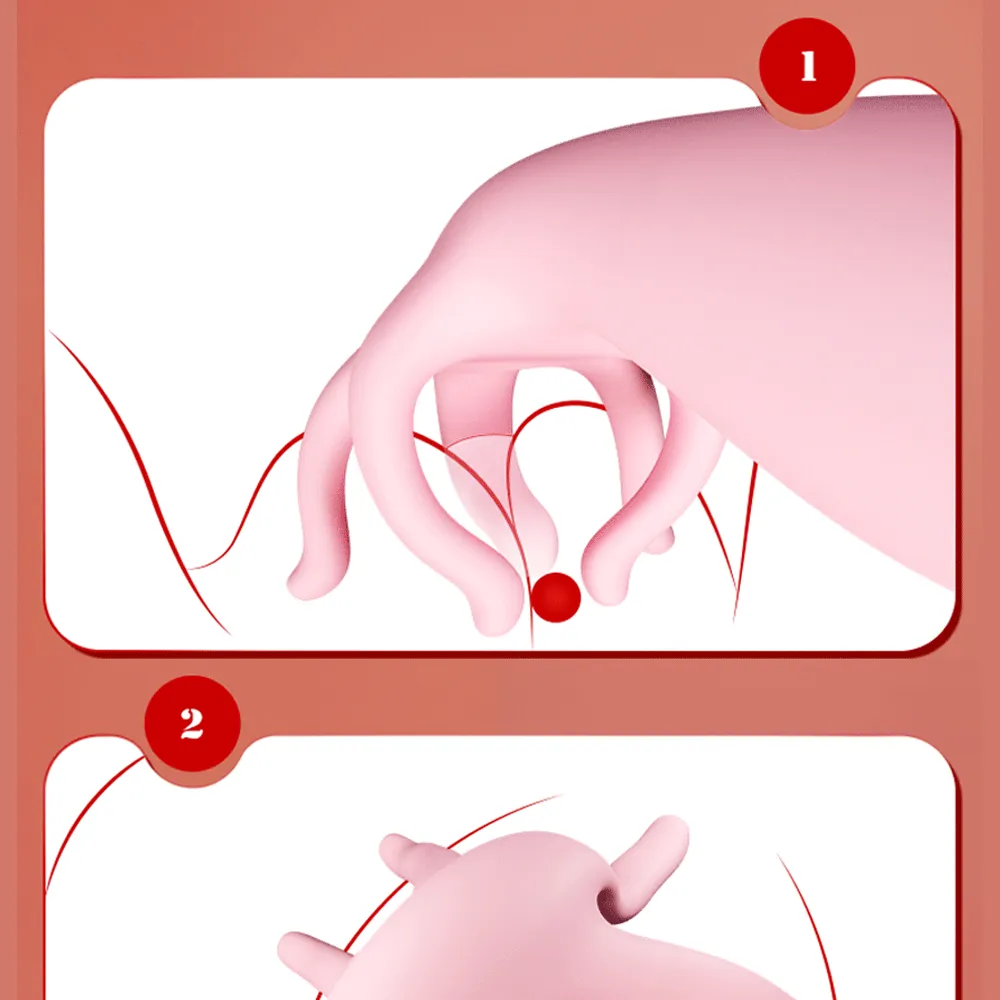 Finger Vibrator Sex Toys for Women - Realistic Five-finger Breast Vaginal Prostate Massager
