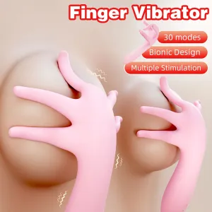 Finger Vibrator Sex Toys for Women - Realistic Five-finger Breast Vaginal Prostate Massager