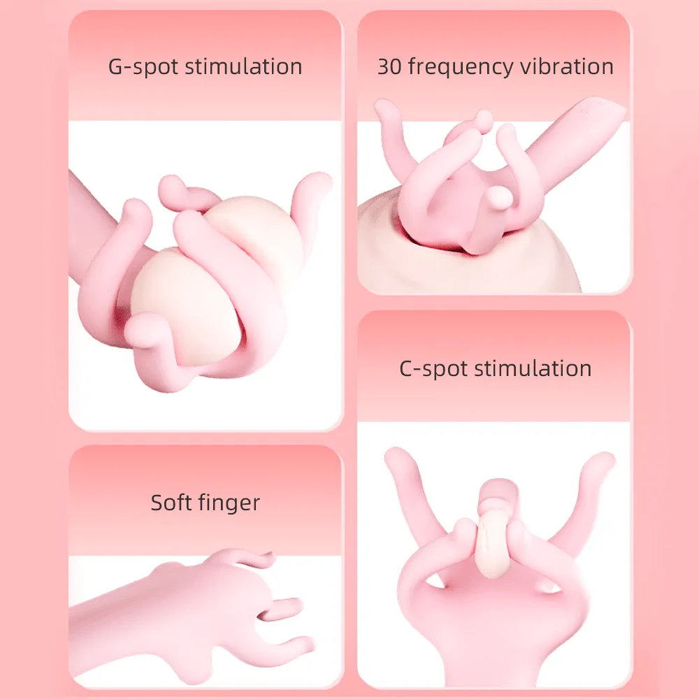 Finger Vibrator Sex Toys for Women - Realistic Five-finger Breast Vaginal Prostate Massager