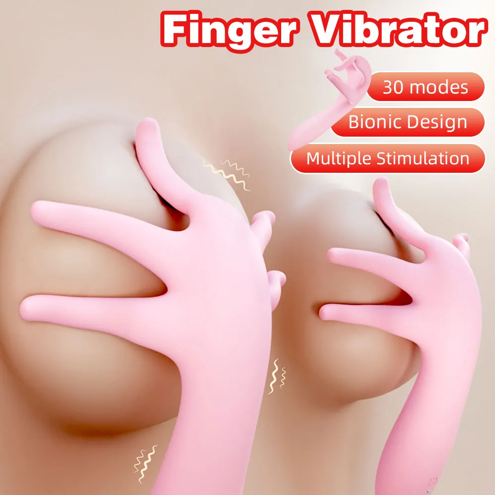 Finger Vibrator Sex Toys for Women - Realistic Five-finger Breast Vaginal Prostate Massager