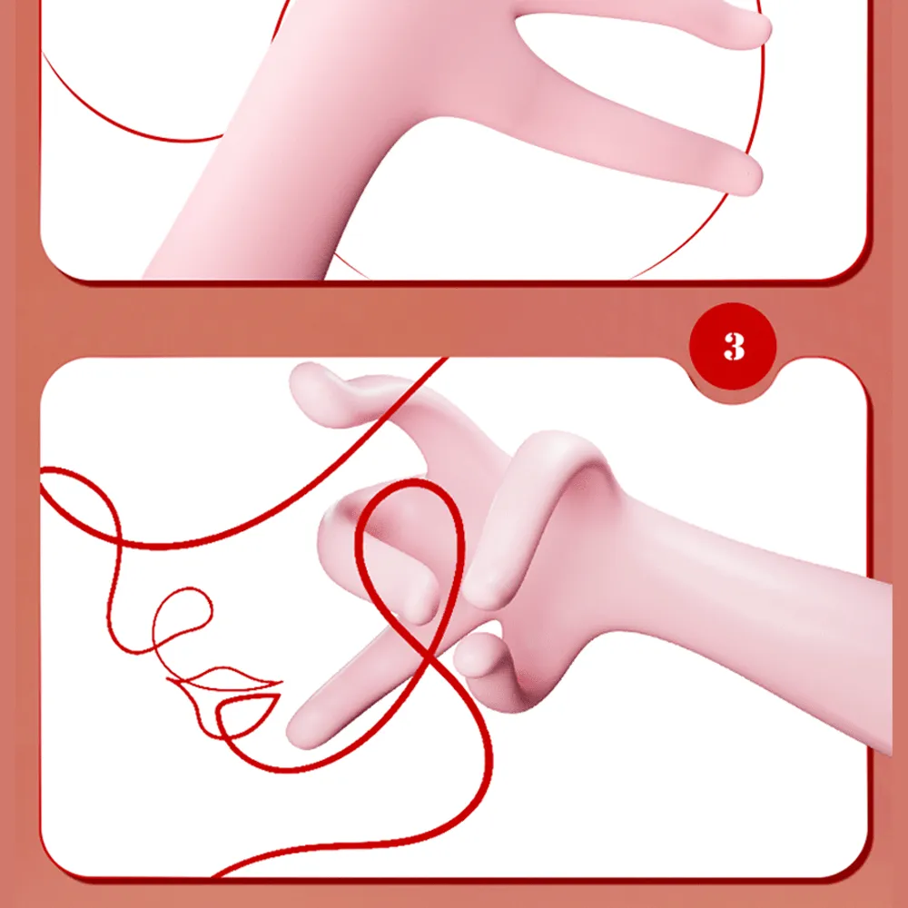 Finger Vibrator Sex Toys for Women - Realistic Five-finger Breast Vaginal Prostate Massager