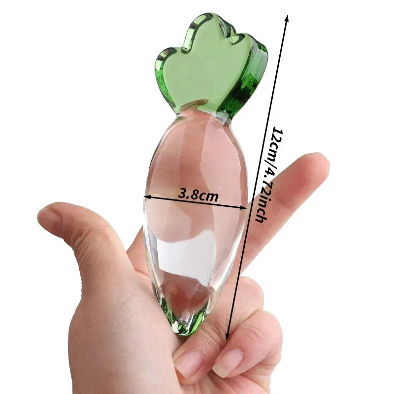 Glass Dildo Butt Plug - Radish Crystal Anal Dildos Sex Toys for Women Men