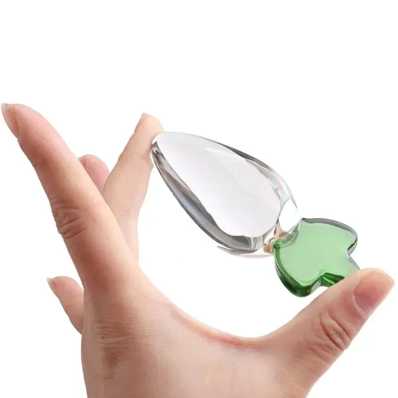 Glass Dildo Butt Plug - Radish Crystal Anal Dildos Sex Toys for Women Men