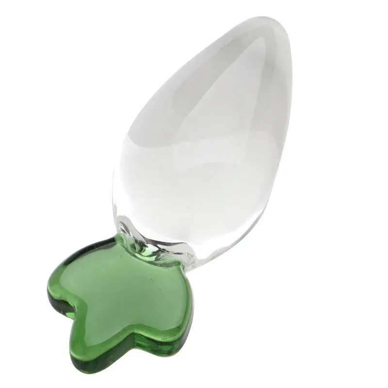 Glass Dildo Butt Plug - Radish Crystal Anal Dildos Sex Toys for Women Men