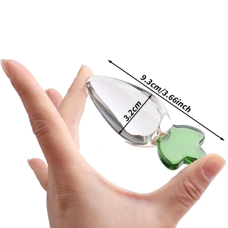 Glass Dildo Butt Plug - Radish Crystal Anal Dildos Sex Toys for Women Men