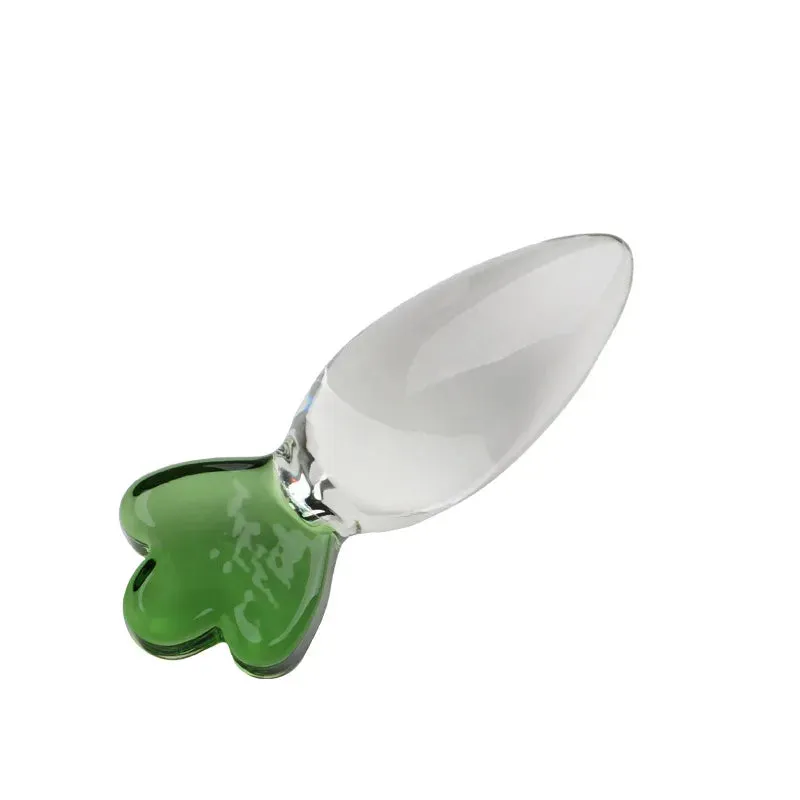 Glass Dildo Butt Plug - Radish Crystal Anal Dildos Sex Toys for Women Men