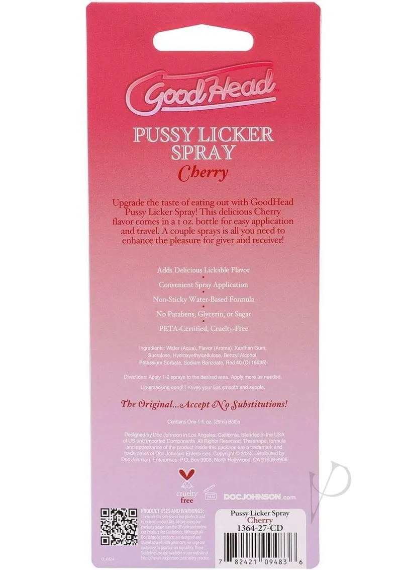 Goodhead Pussy Licker Spray Cherry 1oz