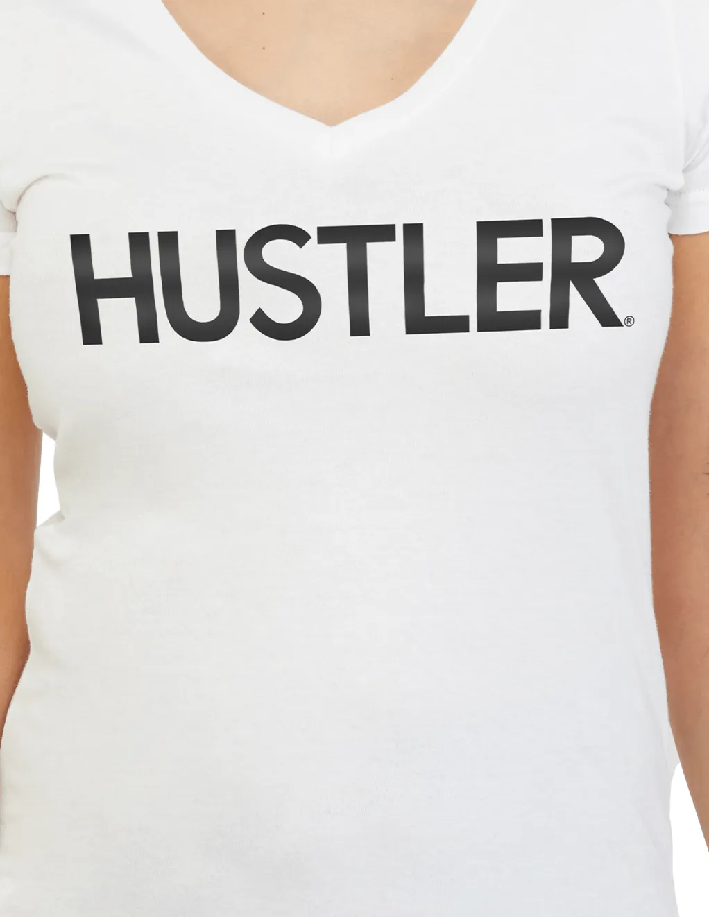 HUSTLER Classic Logo V Neck Tee