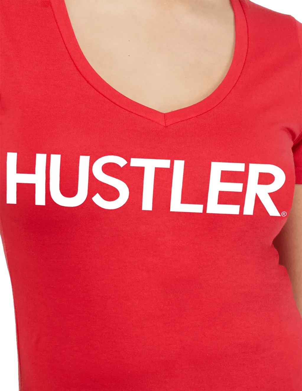 HUSTLER Classic Logo V Neck Tee