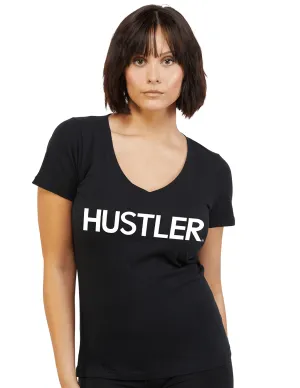 HUSTLER Classic Logo V Neck Tee