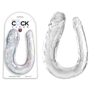 King Cock Clear Double Trouble Large Double Dildo by Pipedreams Products®