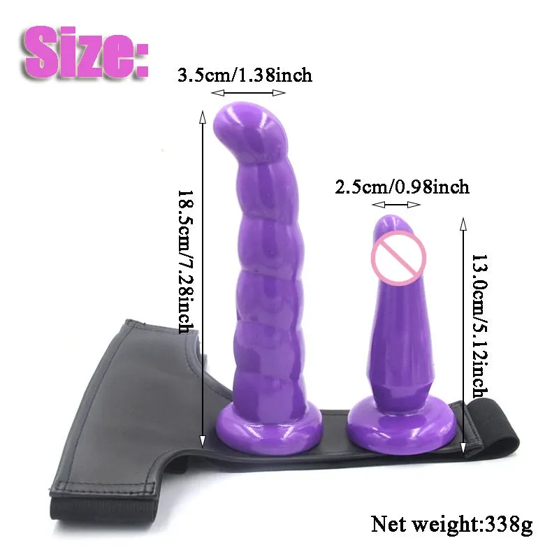 Lesbian Strap On Dildo - Harness Belt Strapon Double End Anal Dildo Sex Toys for Couple