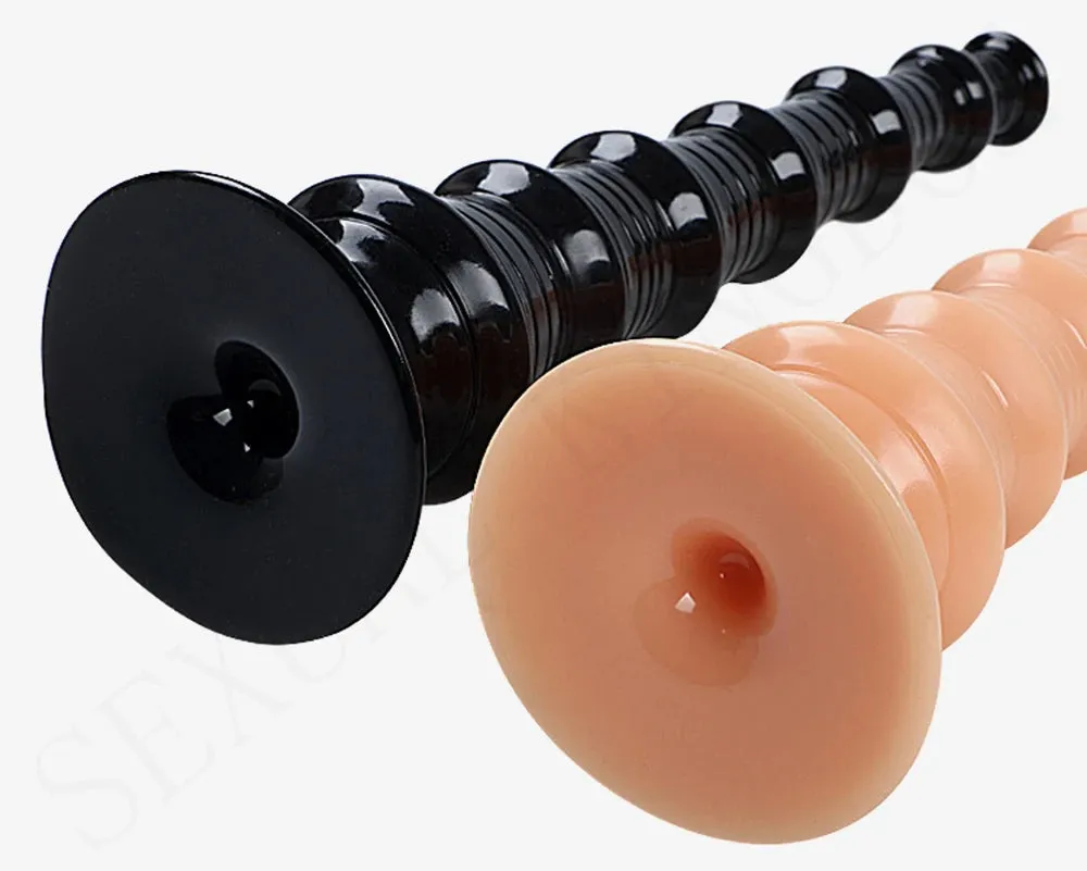 Long Silicone Anal Plug Dilator - Big Threads Anal Dildo Expansion Prostate Orgasm