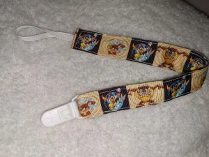 Looney Tunes Taz Hand Crafted Pacifier Dummy Clip - 10-12