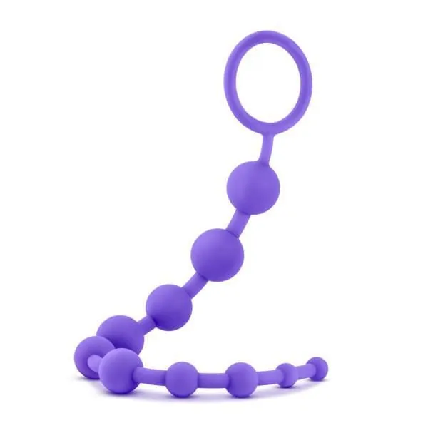 Luxe Silicone 10 Anal Beads - Purple