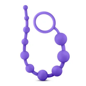 Luxe Silicone 10 Anal Beads - Purple