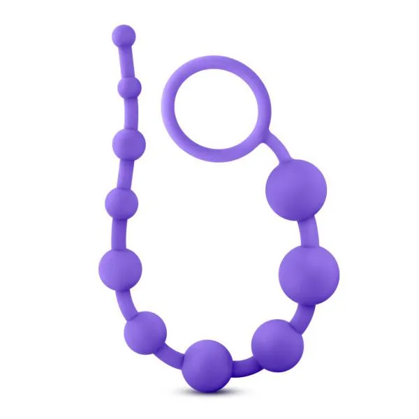 Luxe Silicone 10 Anal Beads - Purple