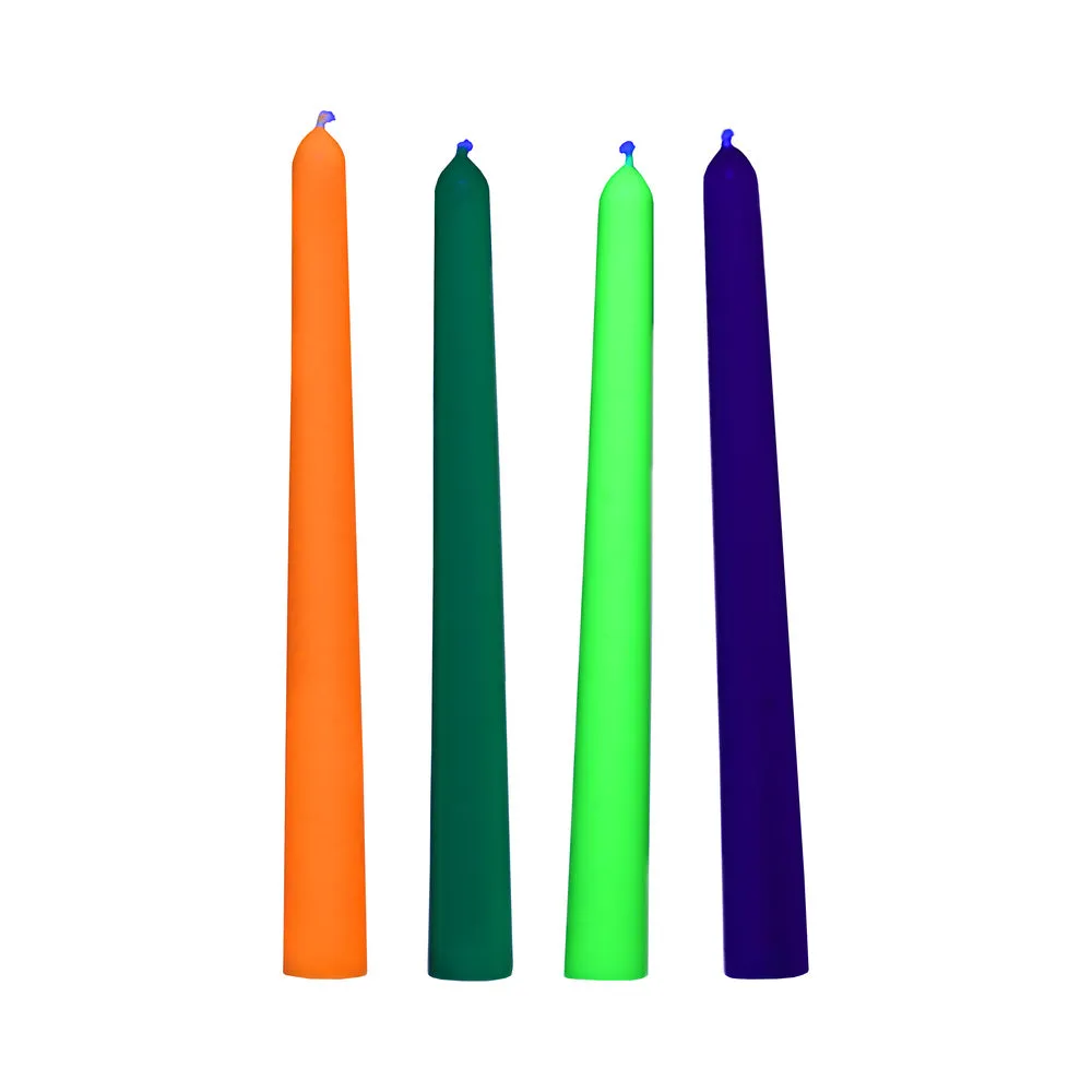 Master Series Glow Wax UV Blacklight Reactive Drip Candles Set of 4
