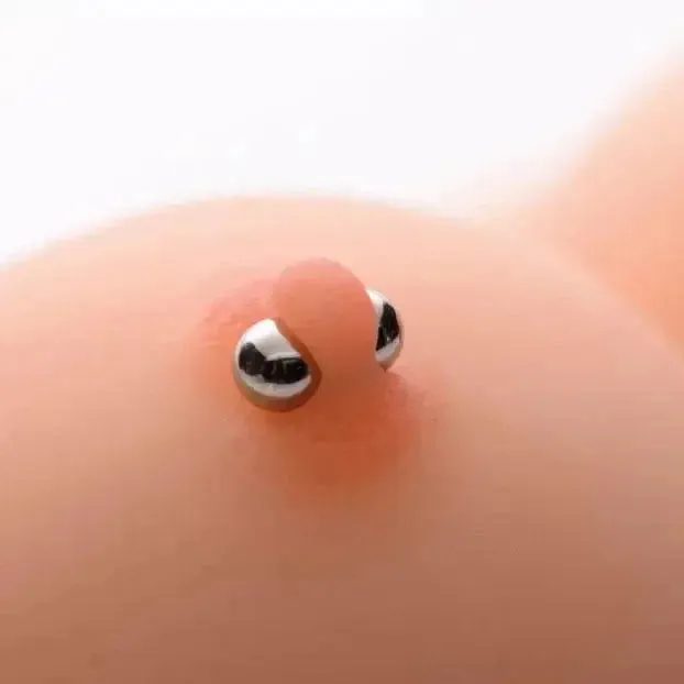 Master Series Stainless Steel Silver Magnetic Nipple Orbs