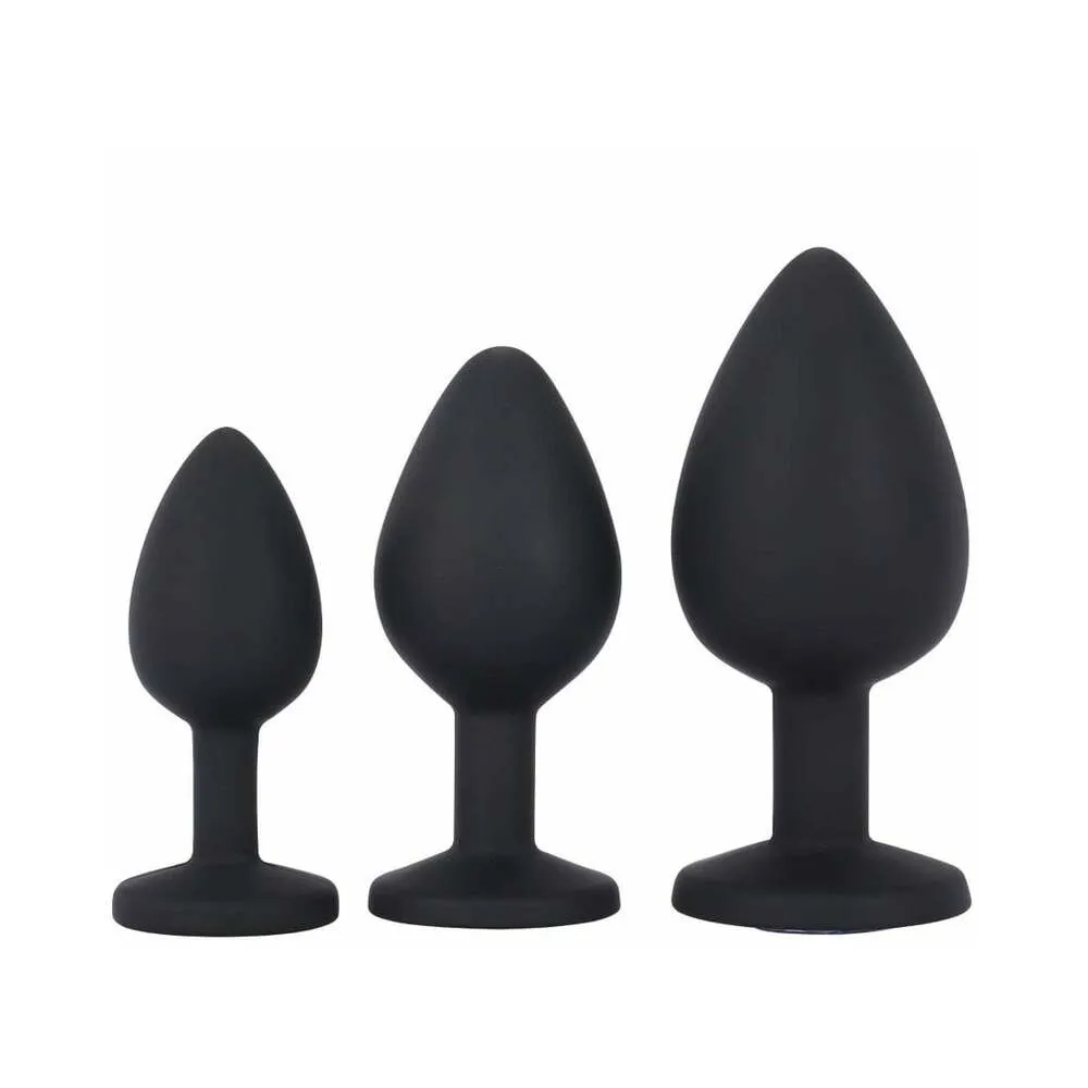 Me You Us Trio of Jewels 3-Piece Training Plug Set Black