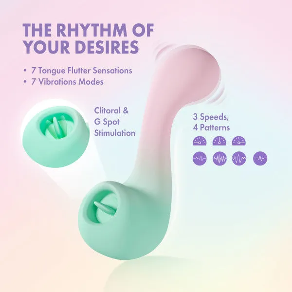 Melody Double Ended Licking Tongue & G-Spot Vibrator (Damaged Box)