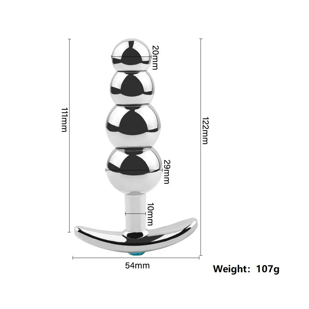 Metal Anal Dildo Butt Plug - Anal Beads G Spot Stimulator Prostate Massager
