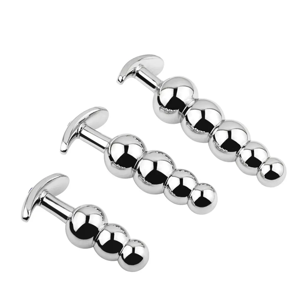 Metal Anal Dildo Butt Plug - Anal Beads G Spot Stimulator Prostate Massager