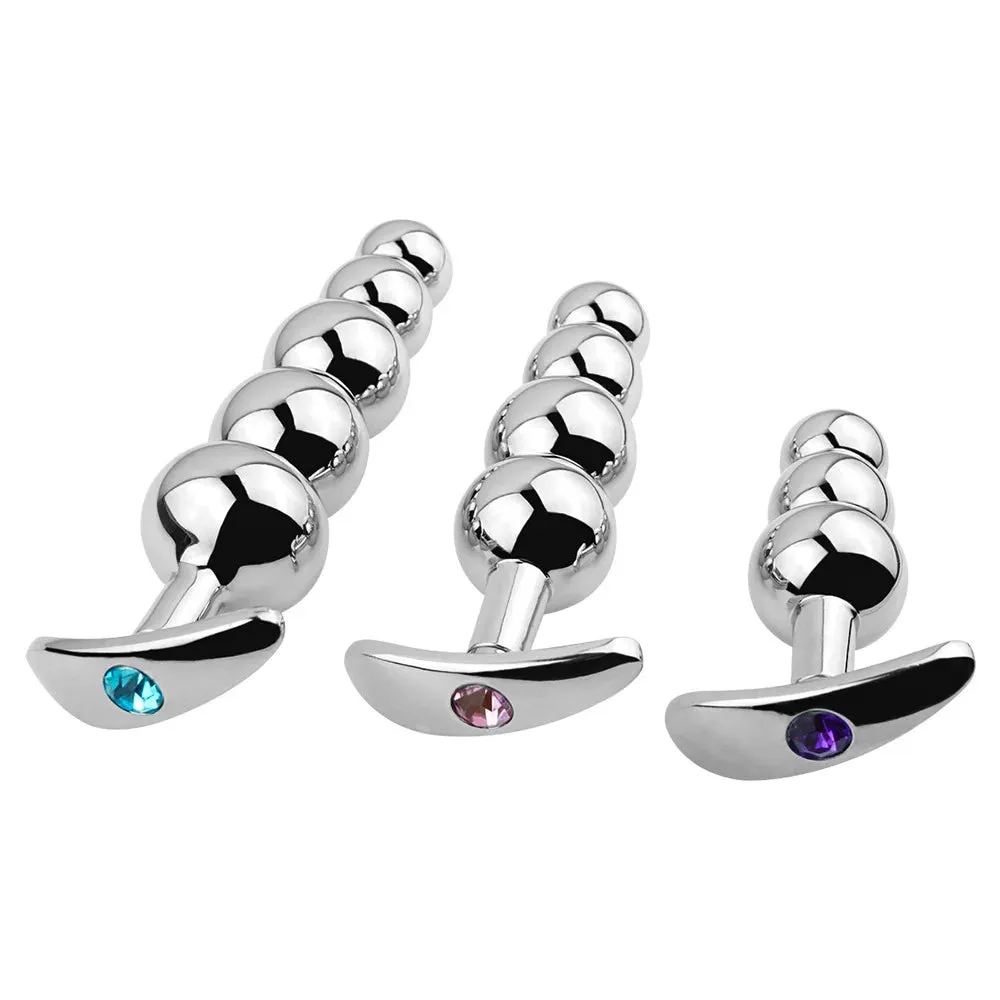 Metal Anal Dildo Butt Plug - Anal Beads G Spot Stimulator Prostate Massager