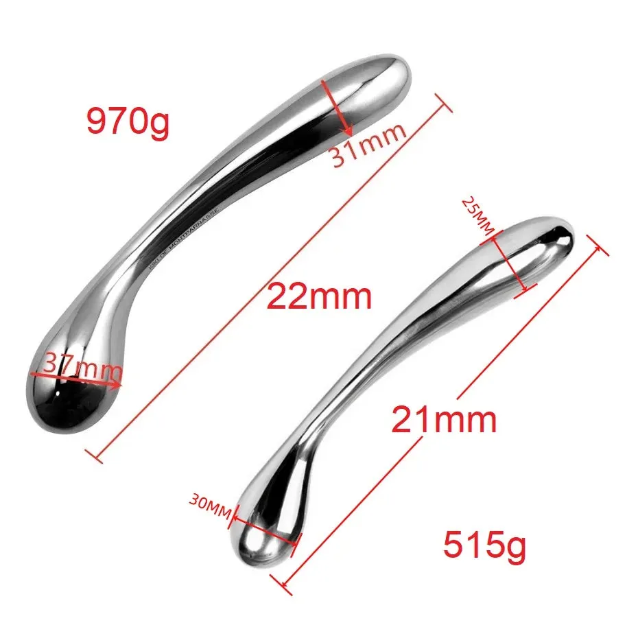 Metal Dildo Anal Plug - Double End Stainless Steel Butt Plug Sex Toys for Women Men