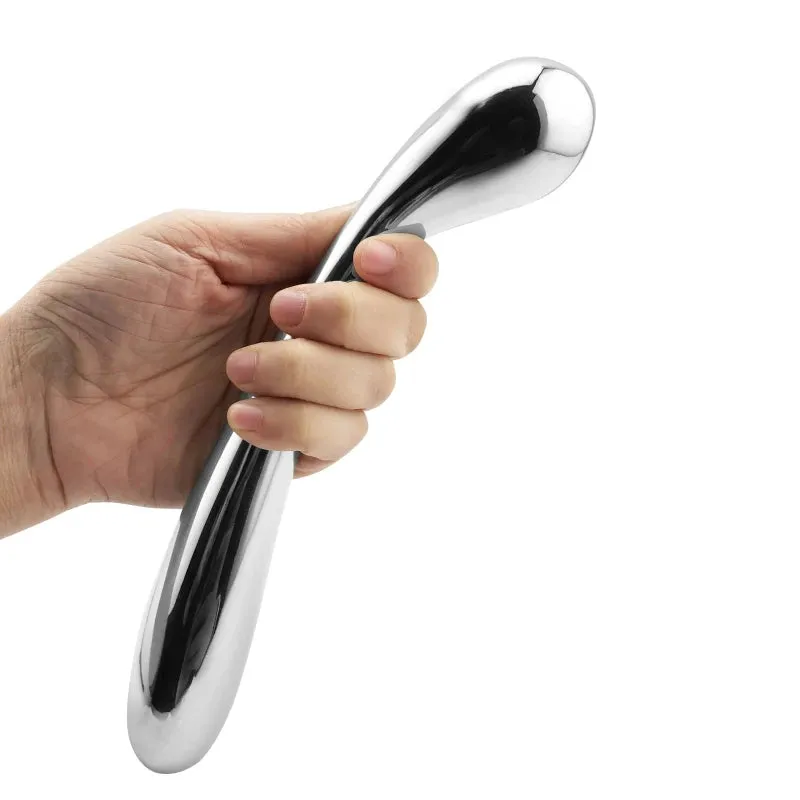 Metal Dildo Anal Plug - Double End Stainless Steel Butt Plug Sex Toys for Women Men