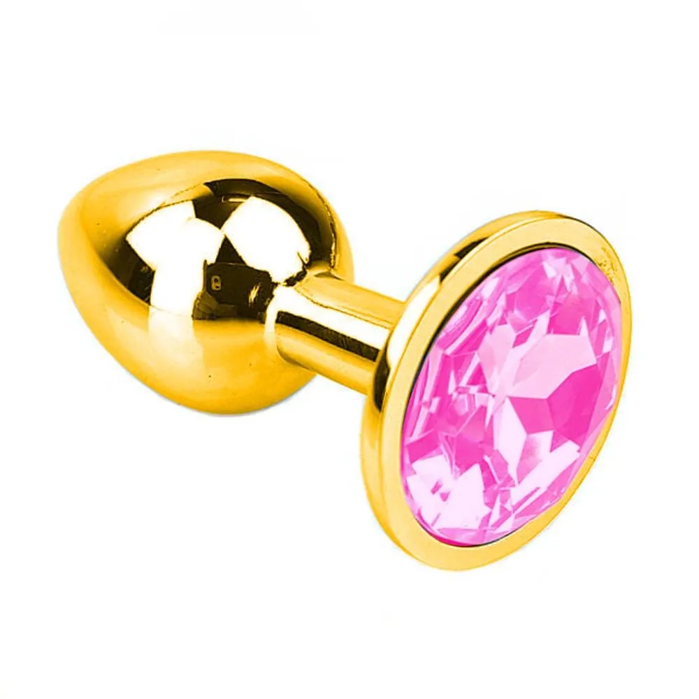 Multi Color Jewel Golden Stainless steel Plug