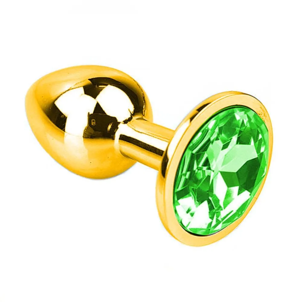 Multi Color Jewel Golden Stainless steel Plug