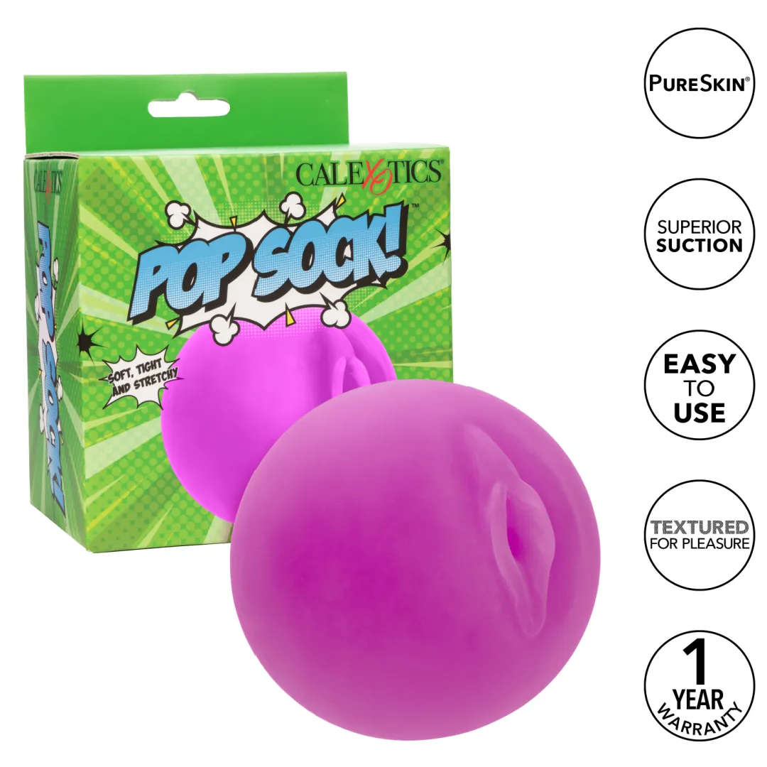 Pop Sock Pocket Pussy Real Feel Stretchy Stroker - Purple