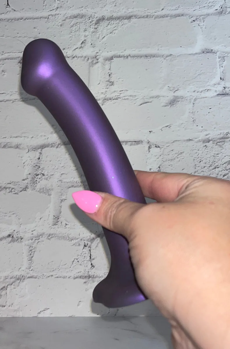 Purple Metallic Flexible Silicone Dildo