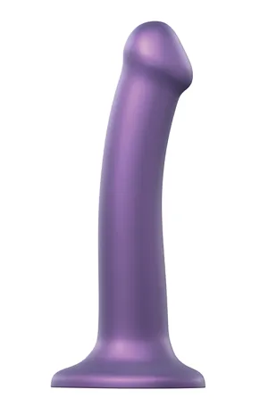 Purple Metallic Flexible Silicone Dildo