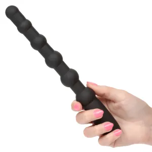 Rechargeable X-10 Powerful Black Silicone Vibrating Anal Beads