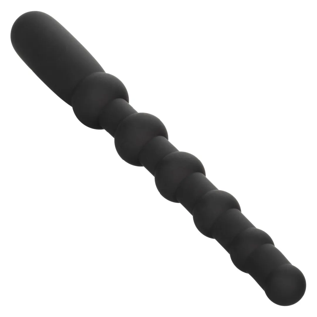 Rechargeable X-10 Powerful Black Silicone Vibrating Anal Beads