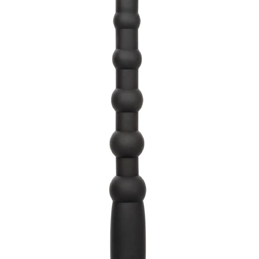 Rechargeable X-10 Powerful Black Silicone Vibrating Anal Beads