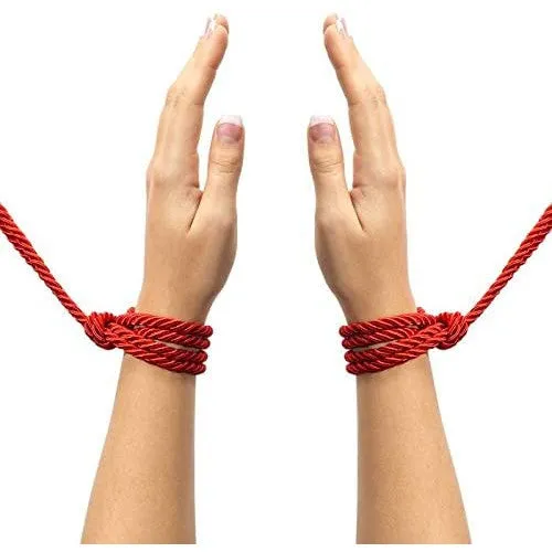 RED Silky Soft Bondage Rope with metal endings 10 Meters