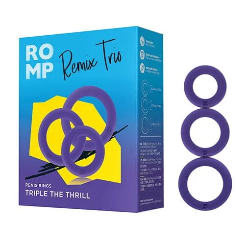 Romp - Remix Trio Silicone Cock Ring (Purple)