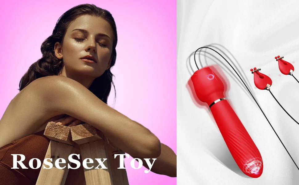 Rose 2 in 1 Nipple & Clitoral Vibrator | 10 Vibration Modes | USB