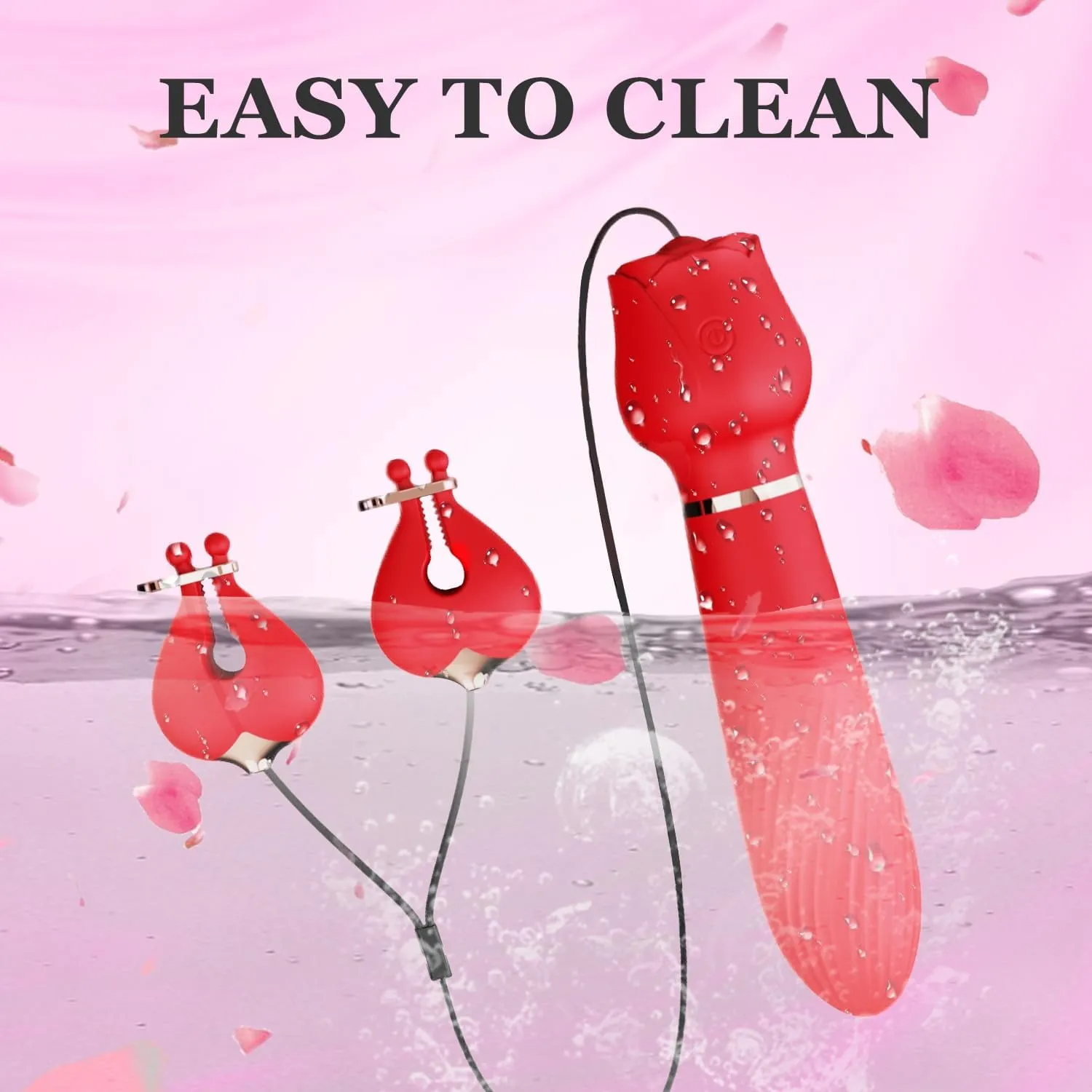 Rose 2 in 1 Nipple & Clitoral Vibrator | 10 Vibration Modes | USB
