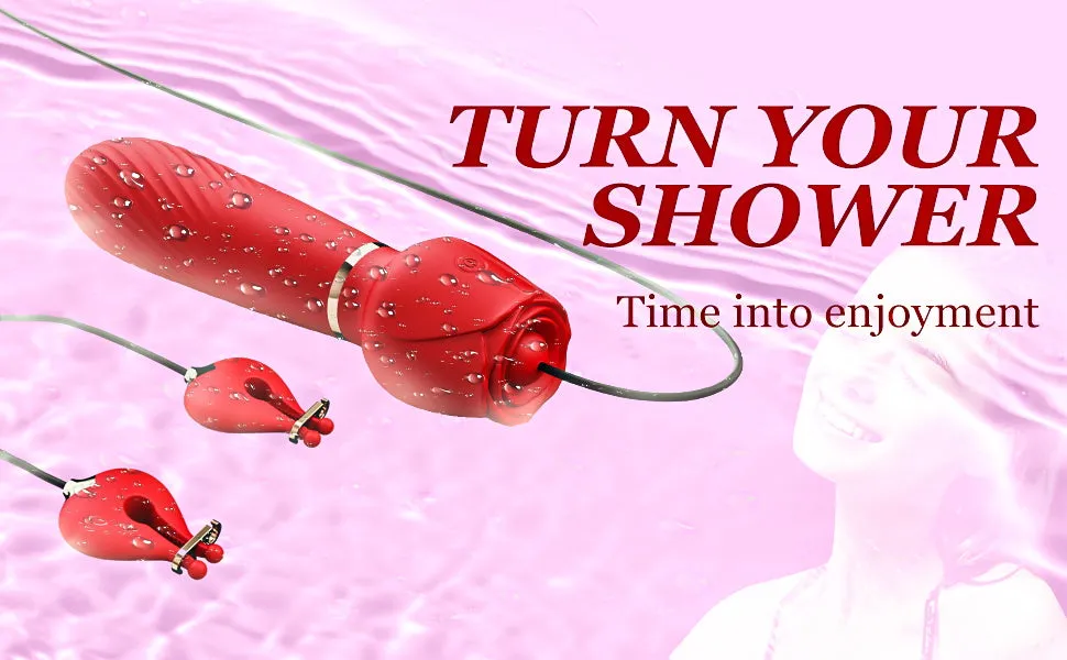 Rose 2 in 1 Nipple & Clitoral Vibrator | 10 Vibration Modes | USB