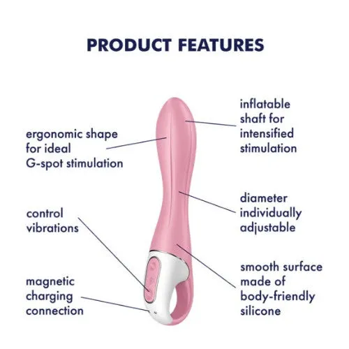 Satisfyer Air Pump Vibrator 2 Inflatable G Spot Stimulator Pink
