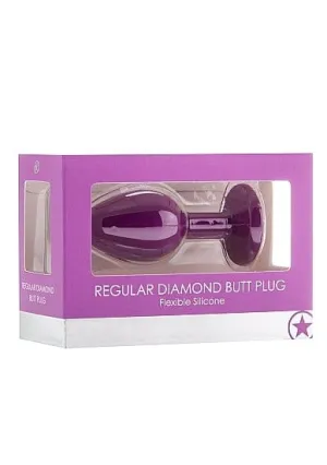 Shots Ouch! Regular Diamond Butt Plug Purple
