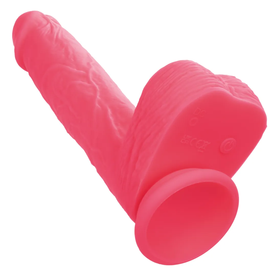 Silicone Stud Rumbling & Thrusting 9.5 Inch Pink Dildo