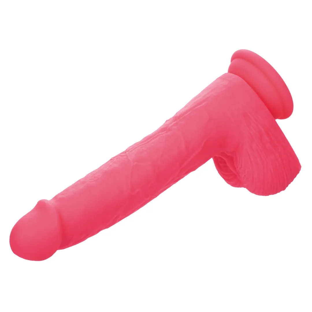 Silicone Stud Rumbling & Thrusting 9.5 Inch Pink Dildo